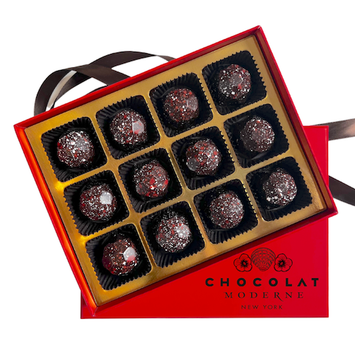 M-Chocolat Poche Cherry Vanilla Cordials Dark Chocolate 12-Piece Box | Chocolatier